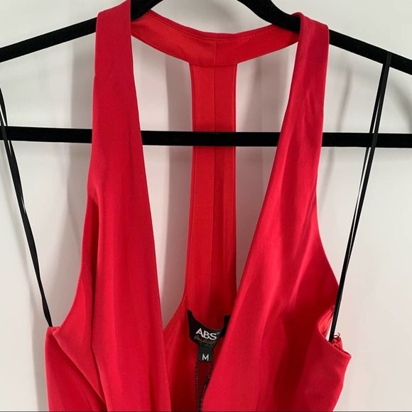 ABS Allen Schwartz Red Maxi Dress Women’s Size M NWT $380 - Picture 5 of 15